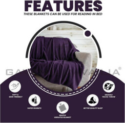 Gc Gaveno Cavailia Fluffy Pop Throw 150X200Cm Purple Lightweight Honeycomb Blanket For Bed Settee Throws For Sofas Couch Chair - thumbnail 3