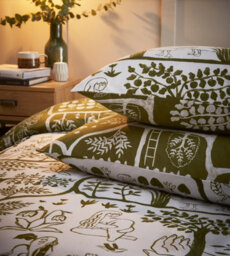 Furn. Frida Abstract Floral Reversible Duvet Cover Set, Super King, Green - thumbnail 5