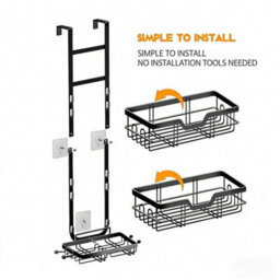 Shower Caddy 3 Tier Bathroom Storage Organiser Hanging Tidy Rack Basket Bath - thumbnail 4