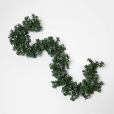Homescapes Green Snow Dusted Christmas Wreath, 18 Inches - image 1