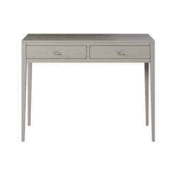 Wyld Haus Valencia Mist Grey Wood Grain 2-Drawer Desk With Brass Handles - thumbnail 3