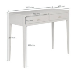 Wyld Haus Valencia Mist Grey Wood Grain 2-Drawer Desk With Brass Handles - thumbnail 6