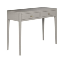 Wyld Haus Valencia Mist Grey Wood Grain 2-Drawer Desk With Brass Handles - thumbnail 4