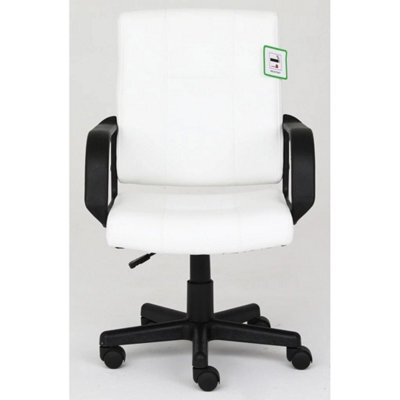 White Computer Office Chair , Swivel Chair Height Adjustable Ergonomic - image 1