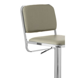 Orsina Light Grey Seat And Chrome Base Bar Stool, Adjustable Height Kitchen Bar Stool, Footrest Swivel Barstool - thumbnail 5