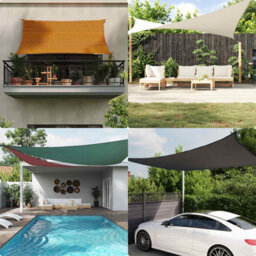 Walplus Sun Shade Sail Orange And Brown 4 X 5 X 6.4 M - thumbnail 3