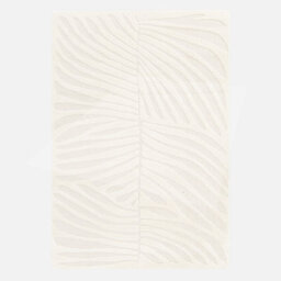 Sweeek - Interior Rug Cream Embossed Plant Motif Lily 150X80X1.4 Cm   Sweeek - thumbnail 1
