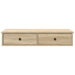 Berkfield Wall Shelf With Drawers Sonoma Oak 100X37.5X19 Cm Engineered Wood - thumbnail 4