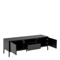Furniture To Go Seaford 2 Door 1 Drawer Tv Unit In Ash Black - thumbnail 4