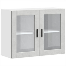 Berkfield Kitchen Wall Cabinet With Glass Door Porto Concrete Grey - thumbnail 2
