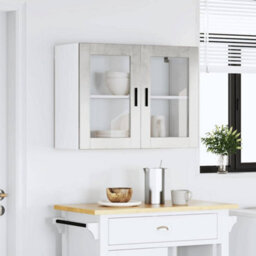 Berkfield Kitchen Wall Cabinet With Glass Door Porto Concrete Grey - thumbnail 4