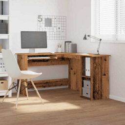 Berkfield Corner Desk Old Wood 120X140X75 Cm Engineered Wood - thumbnail 3