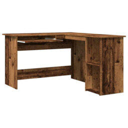 Berkfield Corner Desk Old Wood 120X140X75 Cm Engineered Wood - thumbnail 7