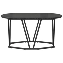 Berkfield Black Oak Coffee Table 80X40X40.5 Cm - Engineered Wood & Metal - thumbnail 4