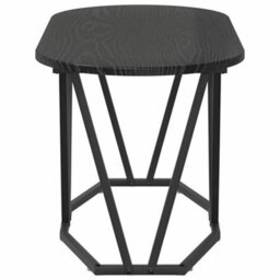 Berkfield Black Oak Coffee Table 80X40X40.5 Cm - Engineered Wood & Metal - thumbnail 5