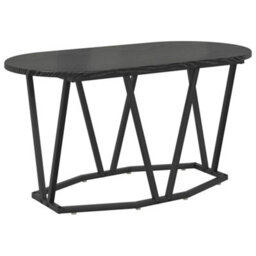 Berkfield Black Oak Coffee Table 80X40X40.5 Cm - Engineered Wood & Metal - thumbnail 2