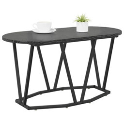 Berkfield Black Oak Coffee Table 80X40X40.5 Cm - Engineered Wood & Metal - thumbnail 3