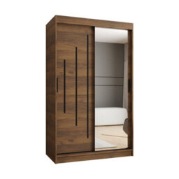 Arte Rubino Y2 Oak Walnut 120Cm Sliding Wardrobe With Full Mirror Door - thumbnail 2