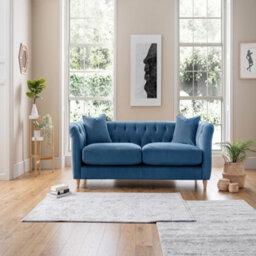 Sofas Express Carlton Sky Blue Velvet  3 Seater Sofa - thumbnail 5