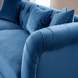 Sofas Express Carlton Sky Blue Velvet  3 Seater Sofa - thumbnail 2