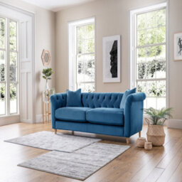 Sofas Express Carlton Sky Blue Velvet  3 Seater Sofa - thumbnail 3