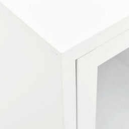 Berkfield Tv Cabinet White 105X35X52 Cm Steel And Glass - thumbnail 7