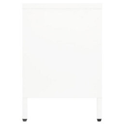 Berkfield Tv Cabinet White 105X35X52 Cm Steel And Glass - thumbnail 4