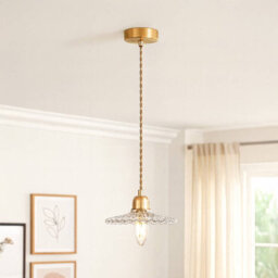 Wisteria Notting Clear Glass Ceiling Pendant Light Antique Brass