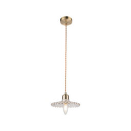 Wisteria Notting Clear Glass Ceiling Pendant Light Antique Brass - thumbnail 3
