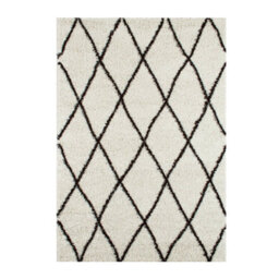 Sweeek - Shaggy Indoor Rug, Berber Style, Black And White, Robby, 160X120 Cm - thumbnail 2
