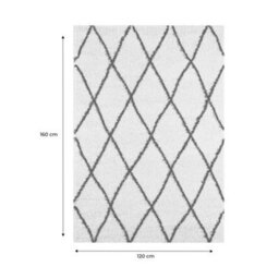 Sweeek - Shaggy Indoor Rug, Berber Style, Black And White, Robby, 160X120 Cm - thumbnail 3