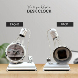 Alarm Clock Bulb-Shaped Metal Table Clock Light Bulb Desk Clock With Silent Quartz Movement Mantel Clock For Home & Office - thumbnail 8