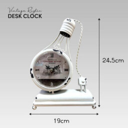Alarm Clock Bulb-Shaped Metal Table Clock Light Bulb Desk Clock With Silent Quartz Movement Mantel Clock For Home & Office - thumbnail 9