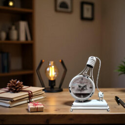 Alarm Clock Bulb-Shaped Metal Table Clock Light Bulb Desk Clock With Silent Quartz Movement Mantel Clock For Home & Office - thumbnail 6