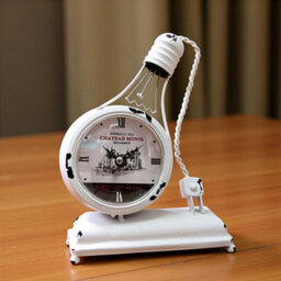 Alarm Clock Bulb-Shaped Metal Table Clock Light Bulb Desk Clock With Silent Quartz Movement Mantel Clock For Home & Office - thumbnail 5