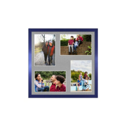 AK Frames 12X12 Purple Sleek Multi Photo Frame With Silver Mount - Holds 4 Apertures (4X) 6X4 Photos - thumbnail 1
