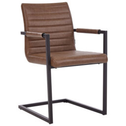Beliani Set Of 2 Conference Chairs Buford Faux Leather Brown - thumbnail 4