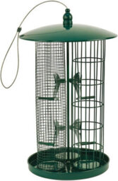 Divchi Bird Feeder For Small Wild Birds Coated Steel & Metal Seed Guard - Chew Proof 3-In-1 Triple Feeder For Seed, Nut, Suet Ball For Bi - thumbnail 5