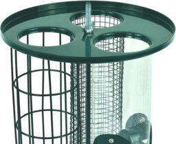 Divchi Bird Feeder For Small Wild Birds Coated Steel & Metal Seed Guard - Chew Proof 3-In-1 Triple Feeder For Seed, Nut, Suet Ball For Bi - thumbnail 7