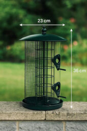 Divchi Bird Feeder For Small Wild Birds Coated Steel & Metal Seed Guard - Chew Proof 3-In-1 Triple Feeder For Seed, Nut, Suet Ball For Bi - thumbnail 8
