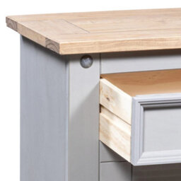 Berkfield Bedside Cabinet Mexican Pine Corona Range Grey 53X39X67 Cm - thumbnail 5