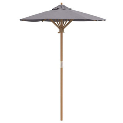 Berkfield Modern Garden Parasol Dark Grey 150 X 150 X 210 Cm Bamboo