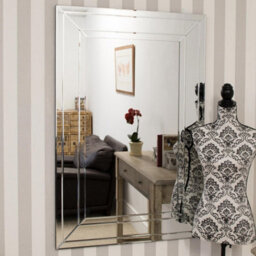 Mirroroutlet Langley All Glass Modern Bevelled Dress Mirror 120 X 80Cm - thumbnail 3
