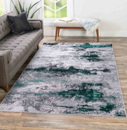 Onyx Modern Grunge Sprayed Abstract Area Rugs Aqua 120X170 Cm - thumbnail 1