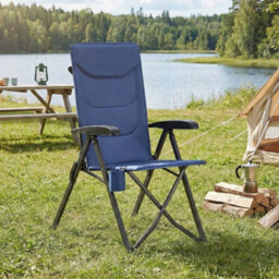 LEDREM Camping Chair For Adults,reclining, Padded Folding Garden Chair, Adjustable High Back, Swivel Cup Holder, Blue - thumbnail 6