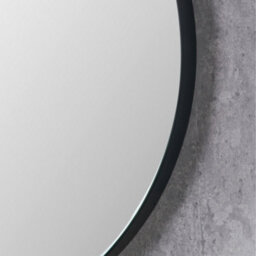 Pacific Lifestyle Round Wall Mirror Black Wood Veneer Deep Edge 74Cm Minimalist Modern - thumbnail 3