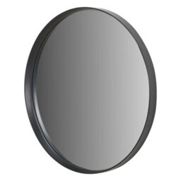 Pacific Lifestyle Round Wall Mirror Black Wood Veneer Deep Edge 74Cm Minimalist Modern - thumbnail 7