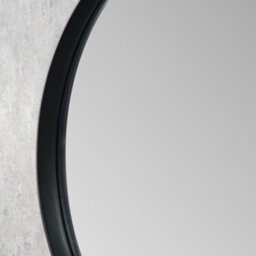 Pacific Lifestyle Round Wall Mirror Black Wood Veneer Deep Edge 74Cm Minimalist Modern - thumbnail 4