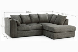 Alpha Designs Guild Logan Compact Corner Sofa Jumbo Cord Fabric - thumbnail 2