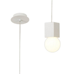 Luminosa Lighting Luminosa Galaxia Pendant Square, 1 Light E27, White / White Cement - thumbnail 1